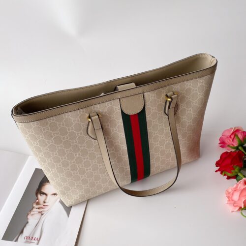 Alternative view of Gucci Ophidia Large GG Supreme Canvas Tote Bag Beige And White 38Cm 631685 UULAG 9682