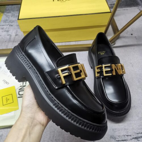 Alternative view of Fendigraphy Smooth Leather Loafers Black