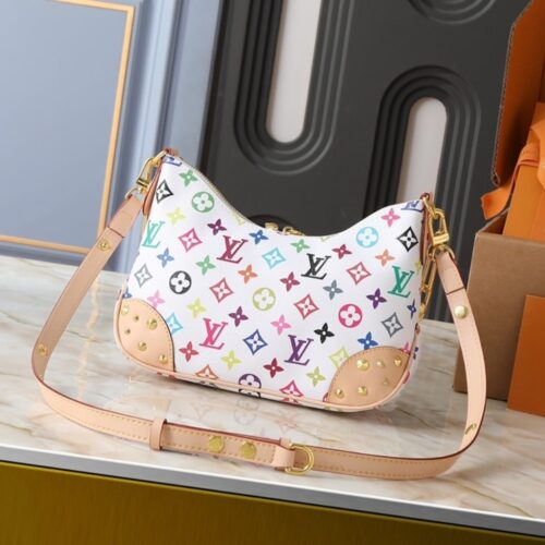Alternative view of Louis Vuitton X TM Boulogne PM Monogram Canvas Shoulder Bag Multicolor White 26m M27790