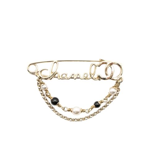 Chanel Metallic Pearl Brooch AB7957 B07771 NH122