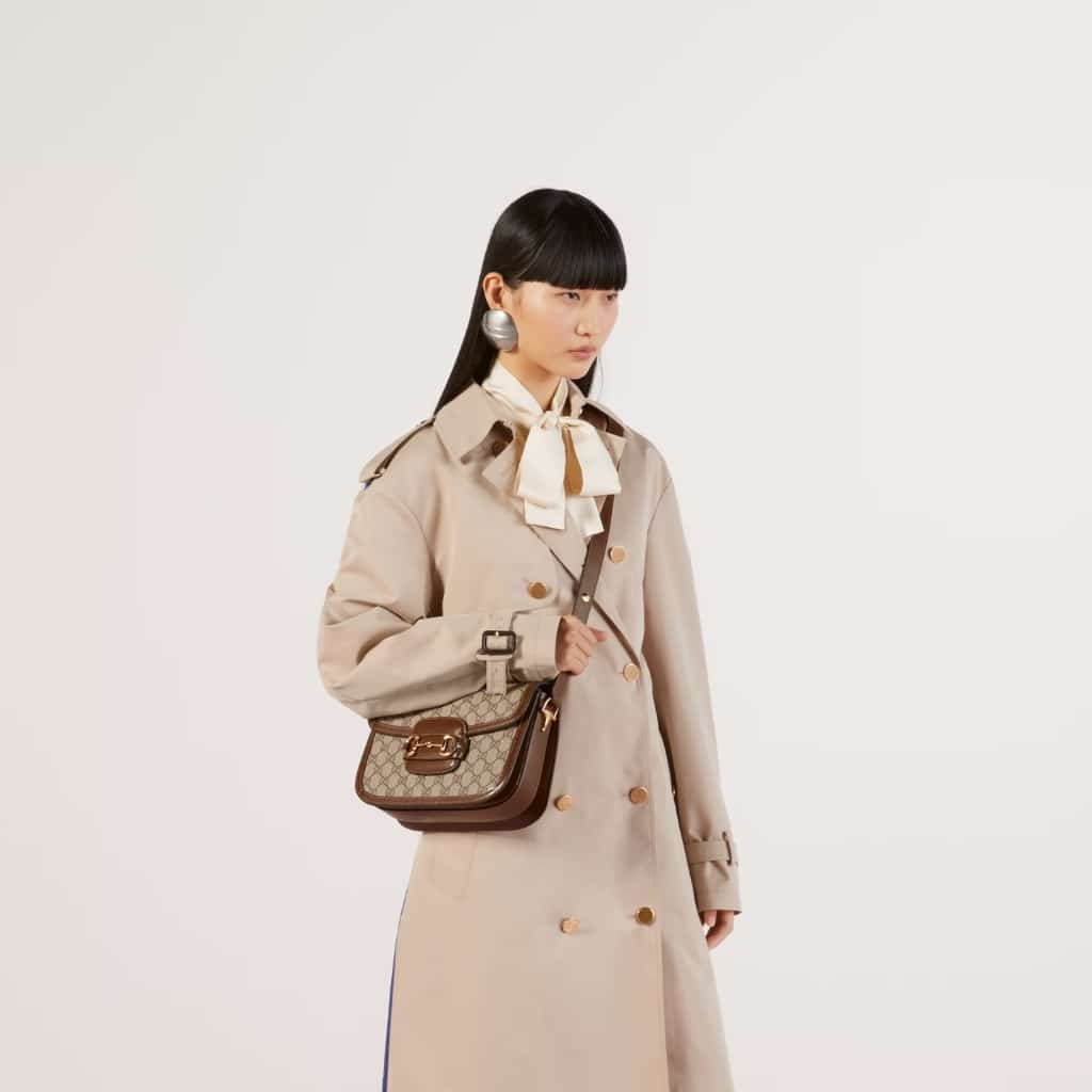 Gucci Horsebit 1955 Medium GG Supreme Canvas Shoulder Bag Brown 25cm 602204 92TCG 8563 - Image 9