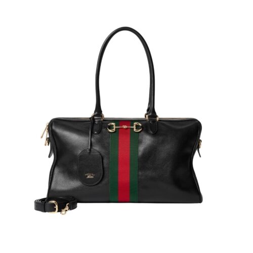 Gucci Borsetto Large Leather Boston Bag Black 38Cm 866734 AAGIQ 1053