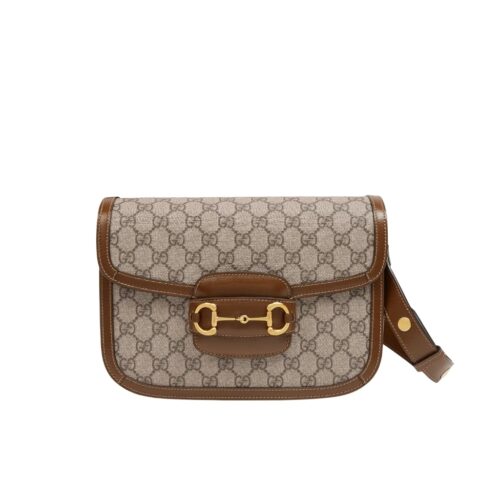 Gucci Horsebit 1955 Medium GG Supreme Canvas Shoulder Bag Brown 25cm 602204 92TCG 8563