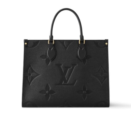 Louis Vuitton Onthego MM Monogram Empreinte Tote Bag Black 35cm M45595