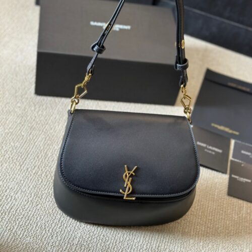 Alternative view of Saint Laurent Voltaire Box Leather Handle Bag Black 20cm 8008460SX0W1000