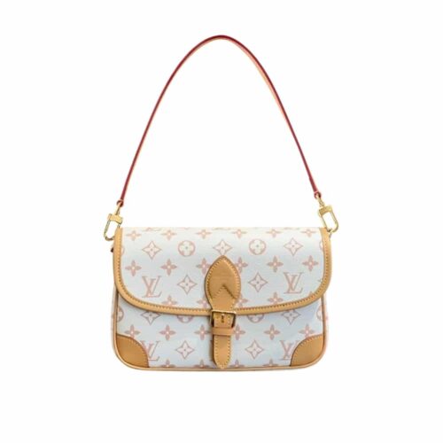Louis Vuitton Diane Monogram Canvas Shoulder Bag Cream Beige 24Cm