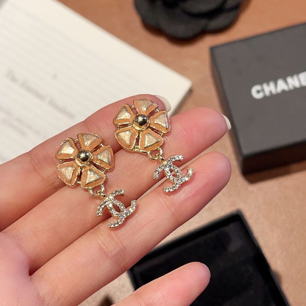 Chanel CC Logo Pink Flower Earrings Gold ABG900 B22986 U6099 - Image 10