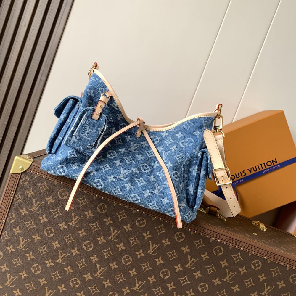Louis Vuitton Carryall Cargo PM Blue Denim 33Cm - Image 2