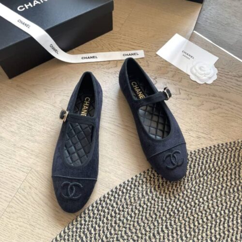 Alternative view of Chanel Mary Jane Ballet Flat Velvet Black