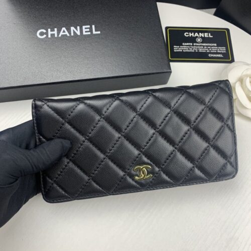 Alternative view of Chanel Classic Long Flap Wallet Smooth Leather Black 19cm