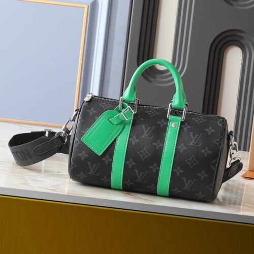 Alternative view of Louis Vuitton Keepall Bandoulière 25 Monogram Eclipse Shoulder Bag Bamboo Green 25cm M25885