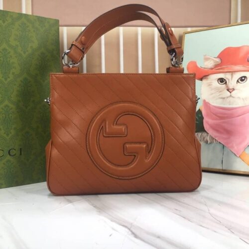 Alternative view of Gucci Blondie Small Leather Tote Bag Brown 30Cm