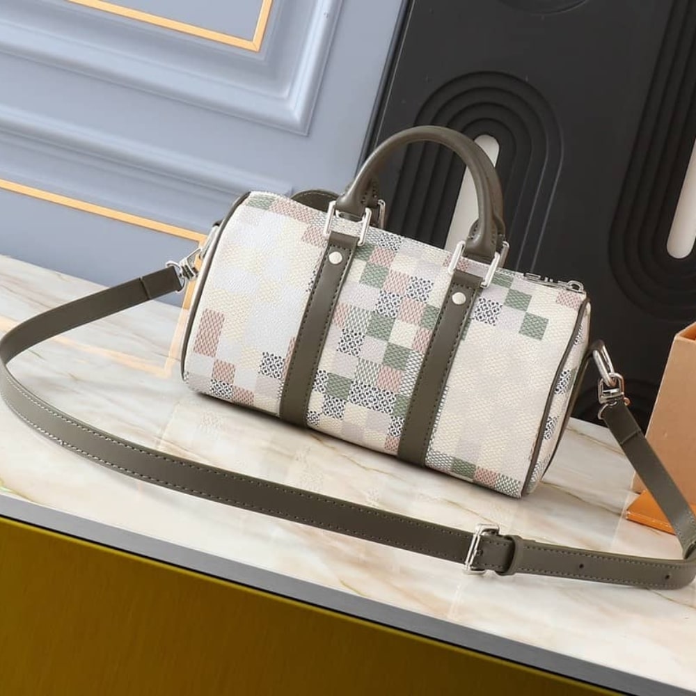 Louis Vuitton Keepall Bandoulière 25 Damoflage Canvas Shoulder Bag Khaki 25Cm N00105 - Image 3