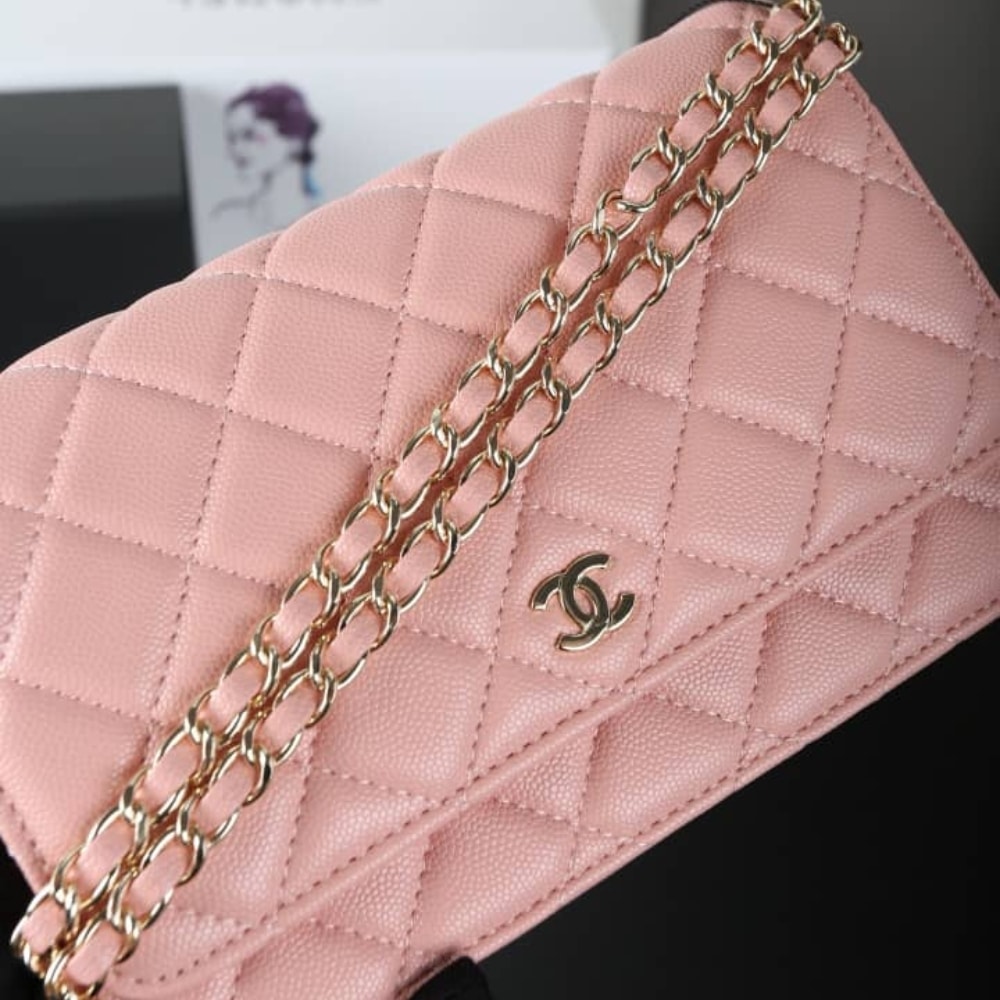 Chanel Classic Small Smooth Wallet On Chain Light Pink 19cm AP0250 Y33352 NG120 - Image 6