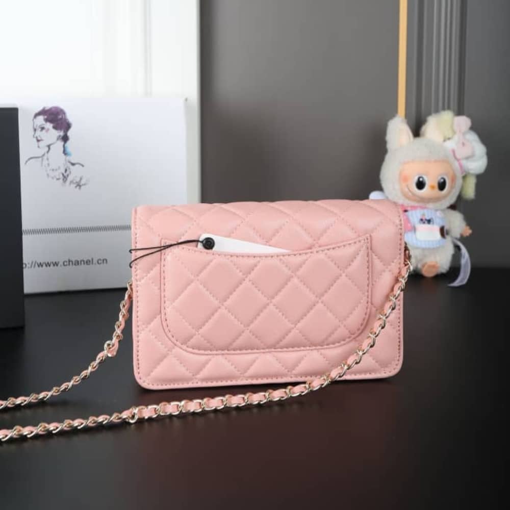 Chanel Classic Small Smooth Wallet On Chain Light Pink 19cm AP0250 Y33352 NG120 - Image 4