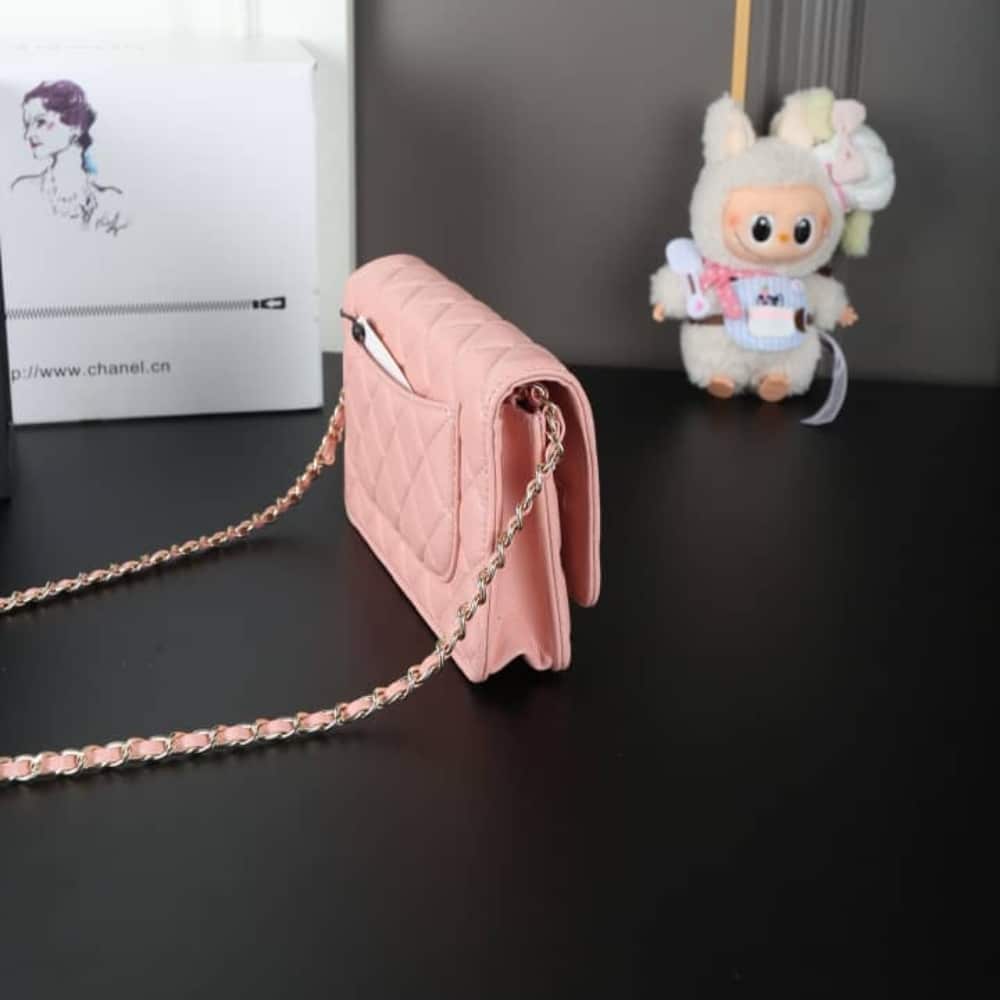 Chanel Classic Small Smooth Wallet On Chain Light Pink 19cm AP0250 Y33352 NG120 - Image 3