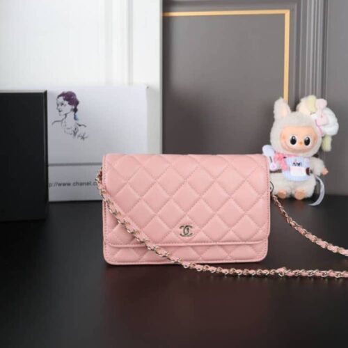 Alternative view of Chanel Classic Small Smooth Wallet On Chain Light Pink 19cm AP0250 Y33352 NG120
