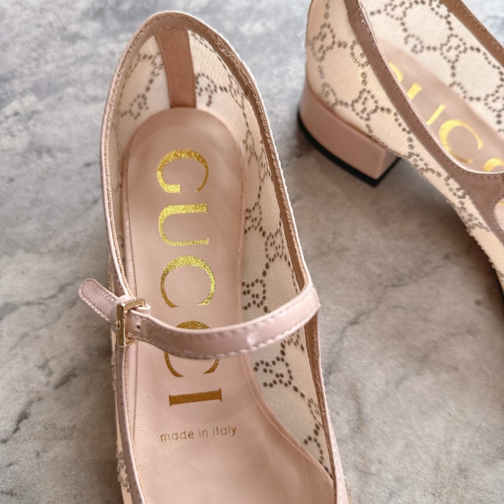 Gucci Women GG Crystal Mesh Ballet Flat Light Pink 836809 Faeq0 9941 - Image 6