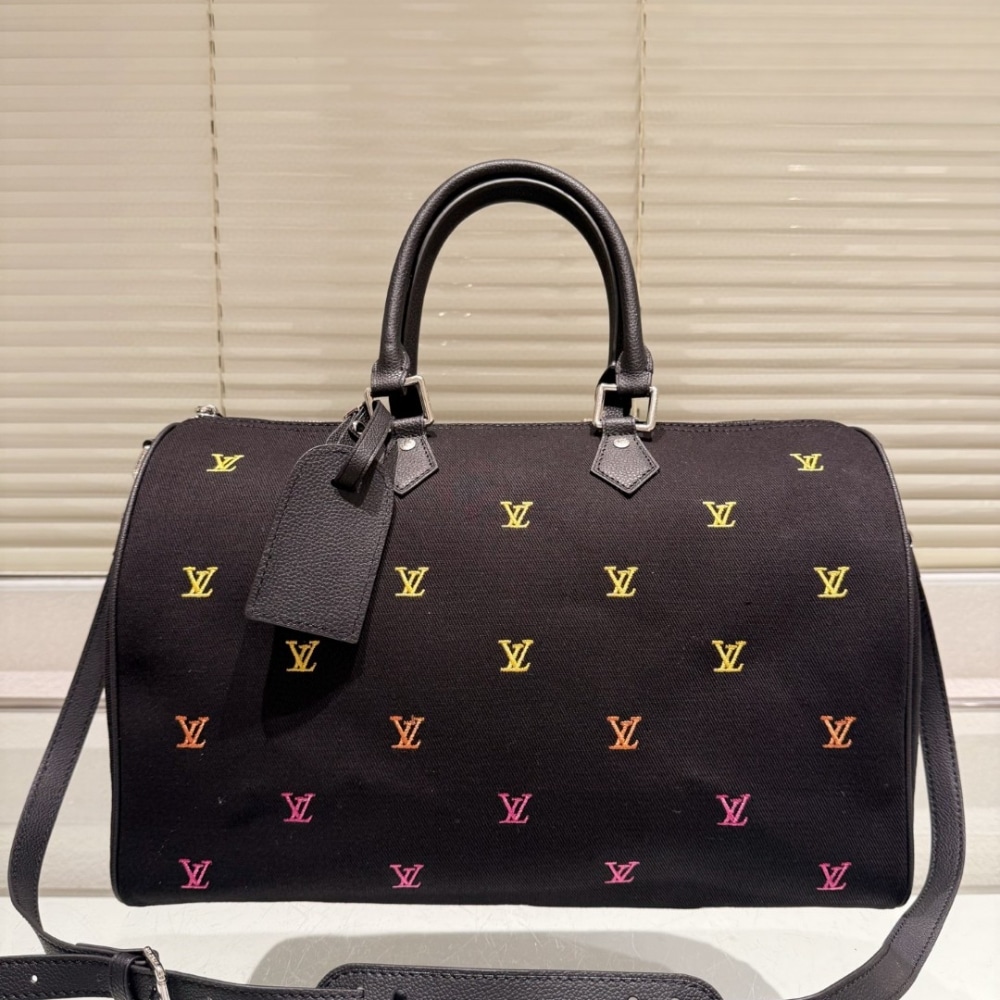 Louis Vuitton Speedy Bandoulière 40 LV Blason Denim Handle Bag Black 40cm M14136 - Image 2