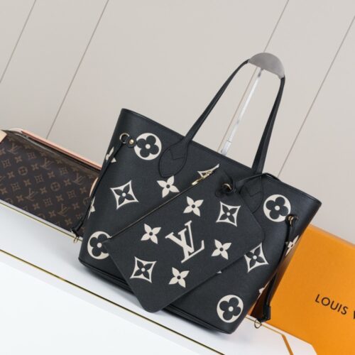 Alternative view of Louis Vuitton Neverfull MM Monogram Empreinte Tote Bag Black 31cm M58907