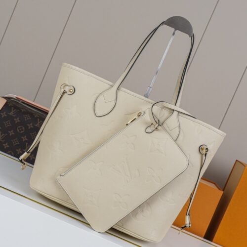 Alternative view of Louis Vuitton Neverfull MM Monogram Empreinte Tote Bag Crème Beige 31cm M46676