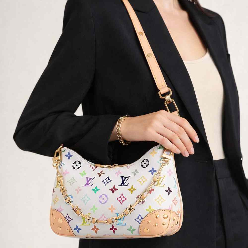 Louis Vuitton X TM Boulogne PM Monogram Canvas Shoulder Bag Multicolor White 26m M27790 - Image 9
