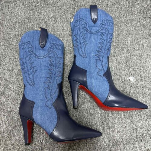 Alternative view of Christian Louboutin Santiabooty 85 Boots Denim Blue 32404636603