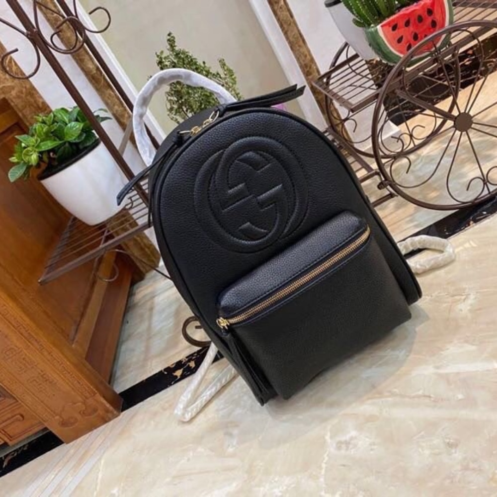 Gucci Soho Grained Leather Backpack Black 31cm - Image 2