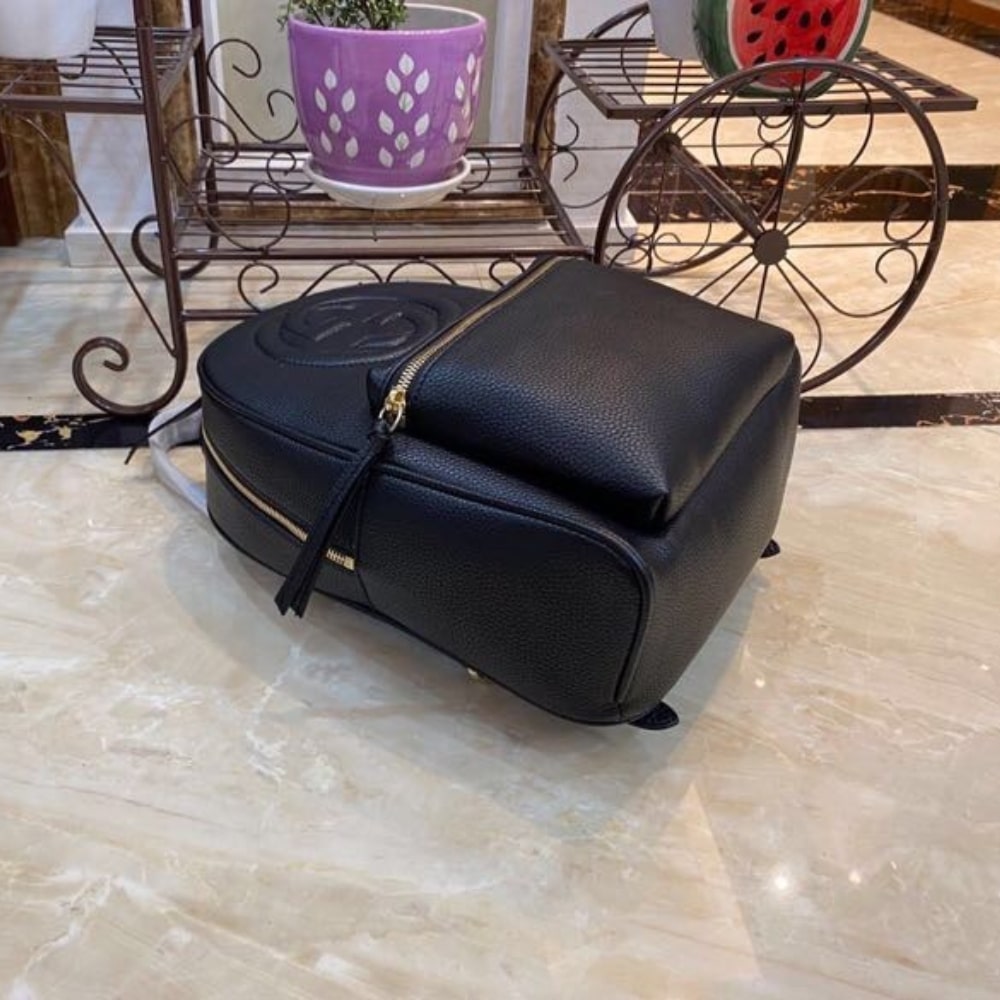 Gucci Soho Grained Leather Backpack Black 31cm - Image 3