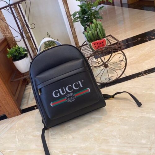 Alternative view of Gucci Grained Leather Backpack Black 41cm