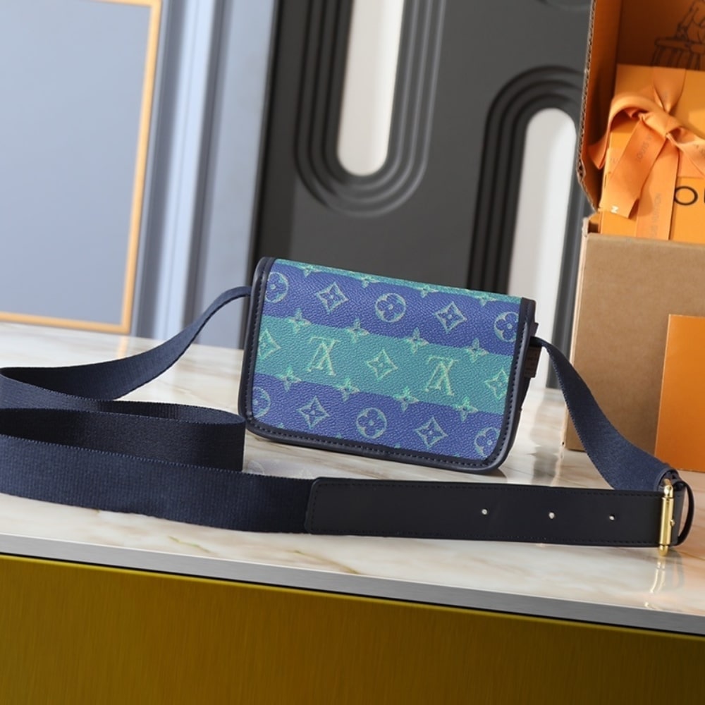 Louis Vuitton Bosphore Wearable Wallet Monogram Heritage Canvas Crossbody Bag Blue Stripes 19cm M15173 - Image 4
