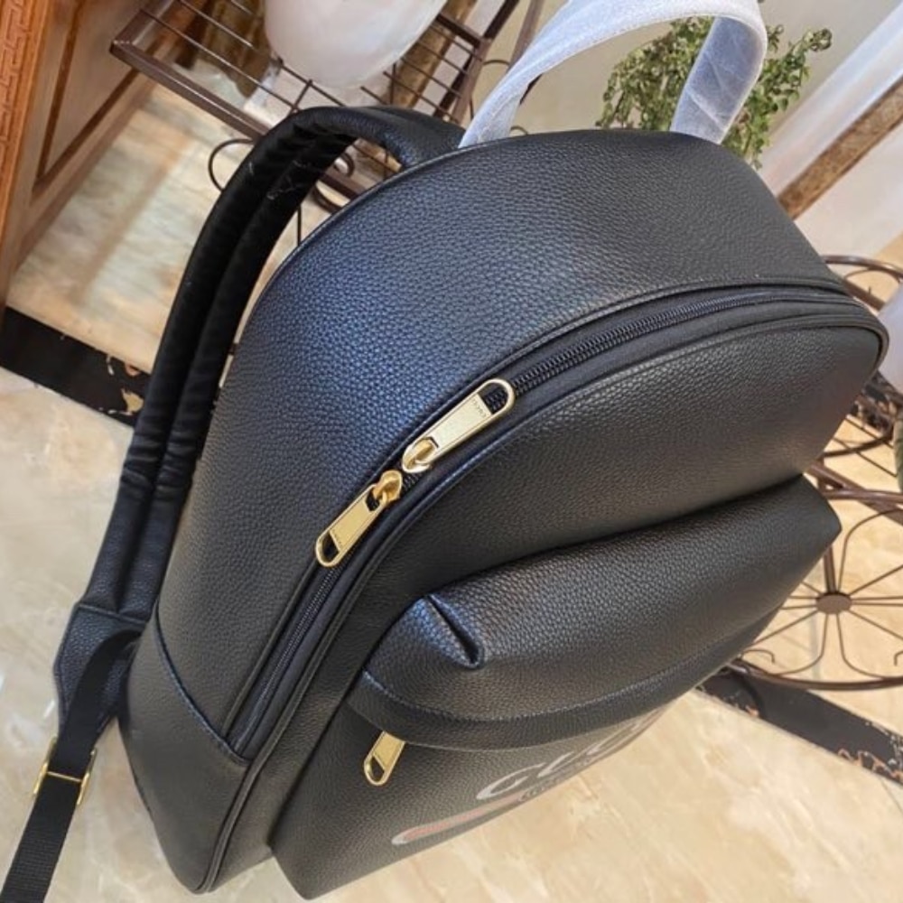 Gucci Grained Leather Backpack Black 41cm - Image 5