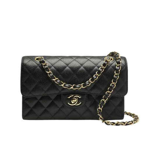 Chanel Classic Medium Grained Leather Flap Bag Black 26cm A01113 Y01864 C3906