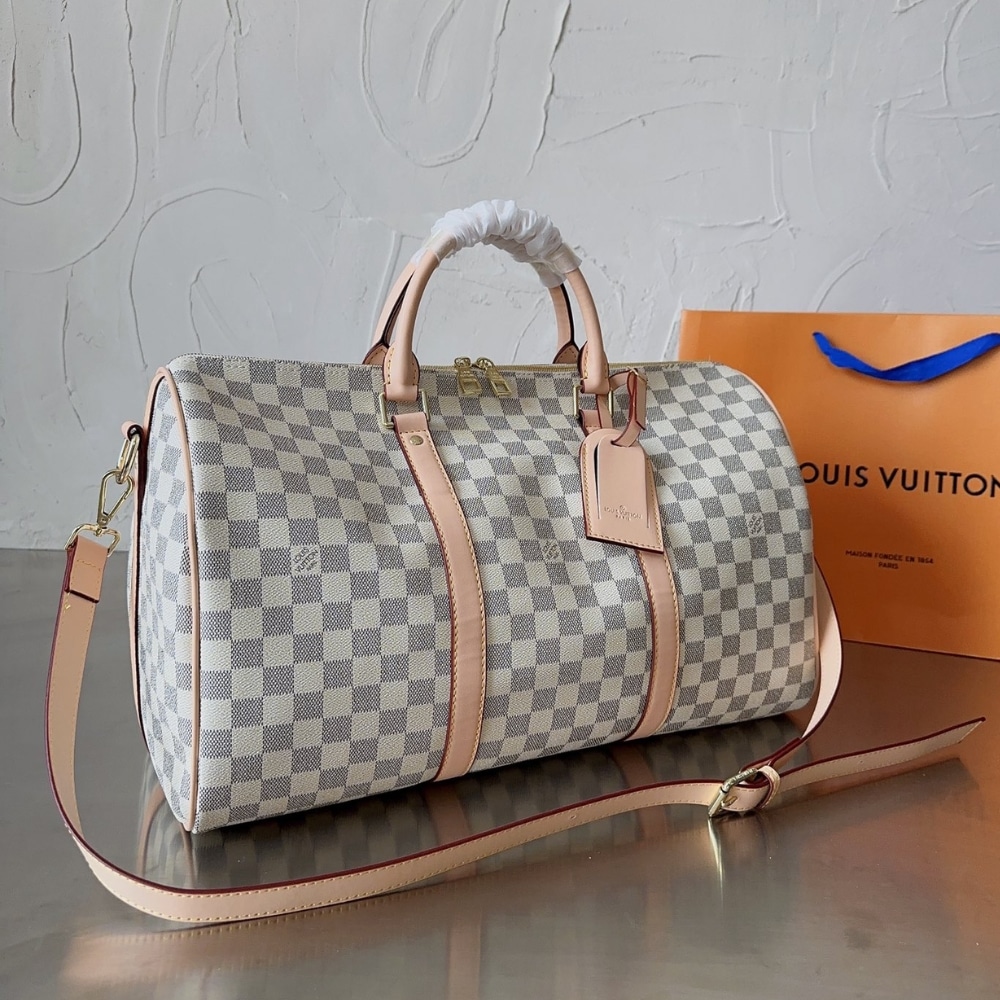 Louis Vuitton Keepall Bandoulière Damier Canvas Travel Bag Beige 45Cm N41429 - Image 2