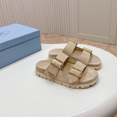 Alternative view of Prada Suede Strap Slides Ecru 1Xx692 054 F0379 F 020