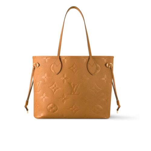 Louis Vuitton Neverfull MM Monogram Empreinte Tote Bag Cognac 31cm M12605