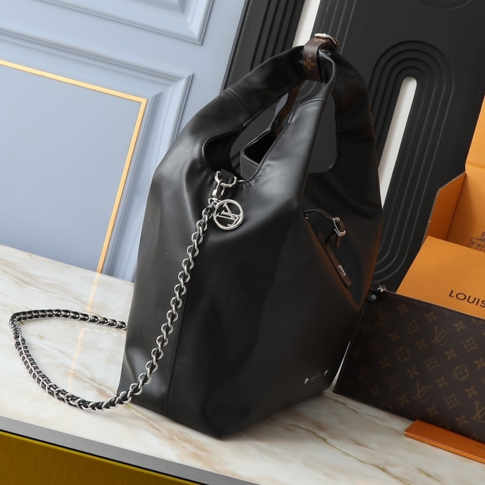 Louis Vuitton Atlantis GM Leather Shoulder Bag Black 41Cm M11266 - Image 3