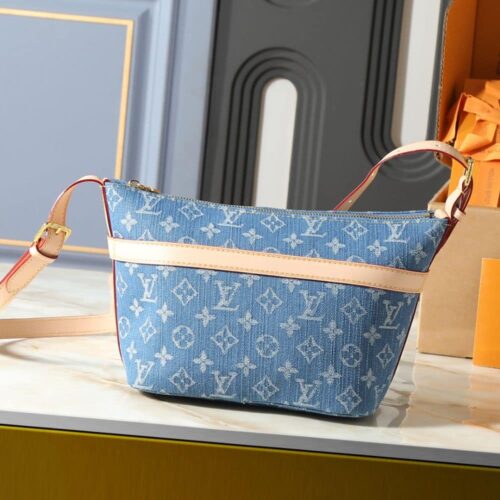 Alternative view of Louis Vuitton Cruiser Toiletry Bag Small Monogram Denim Shoulder Bag Blue 22cm M27945
