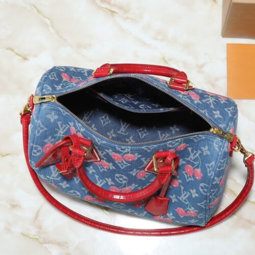 Alternative view of Louis Vuitton X TM Bolsa Speedy Soft 30 Monogram Denim Top Handle Bag Blue 30cm N87627