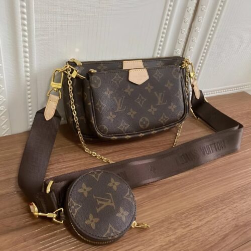 Alternative view of Louis Vuitton Multi Pochette Accessoires Monogram Canvas Crossbody Bag Brown 24Cm