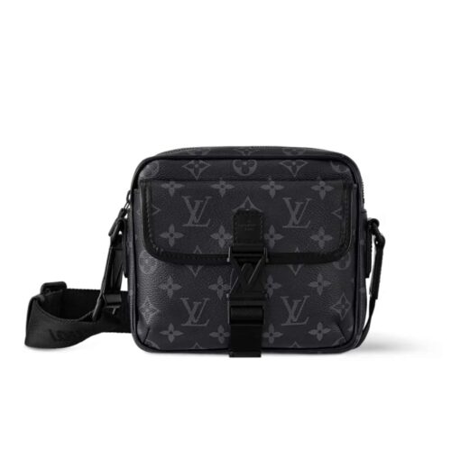 Louis Vuitton Getaway Monogram Eclipse Messenger Bag Black 20Cm M12518