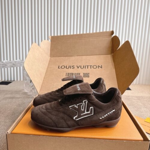Alternative view of Louis Vuitton LV Footprint Soccer Suede Sneaker Brown 1ahty0