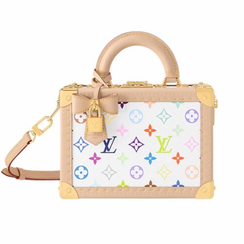 Louis Vuitton X Murakami Petite Valise Monogram Canvas Shoulder Bag White 22cm M13125