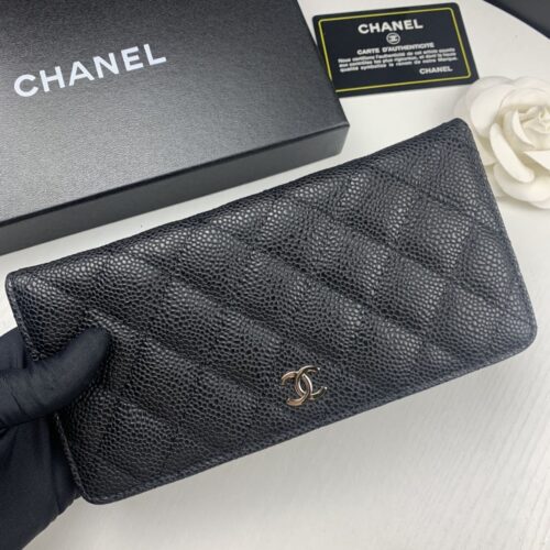 Alternative view of Chanel Classic Long Flap Wallet Grained Leather Black 19cm