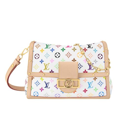 Louis Vuitton X Murakami Dauphine GM Monogram Canvas Shoulder Bag Multicolored 25cm M13255
