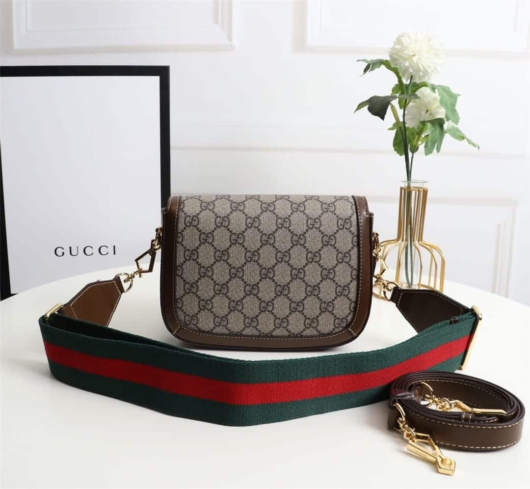 Gucci Horsebit 1955 Small GG Supreme Canvas Shoulder Bag Brown 20cm 658574 HUHHG 8565 - Image 6