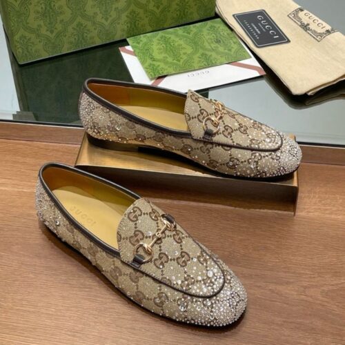 Alternative view of Gucci Women Jordaan Loafer Beige And Dark Brown 813000 Fad4D 2550