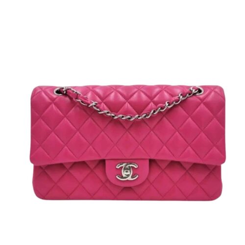Chanel Classic Medium Smooth Leather Flap Bags Dark Pink 25cm