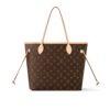 Louis Vuitton Neverfull MM Monogram Canvas Tote Bag Beige 31Cm M46975