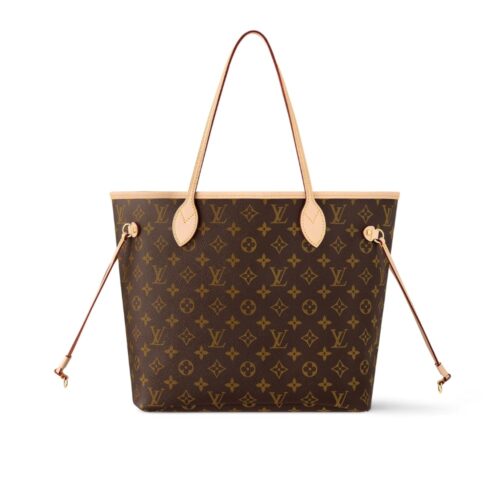 Louis Vuitton Neverfull MM Monogram Canvas Tote Bag Beige 31Cm M46975